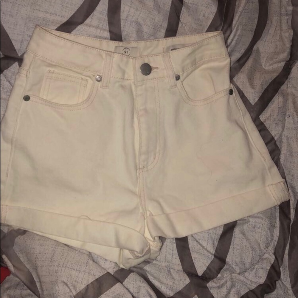 White Jean shorts